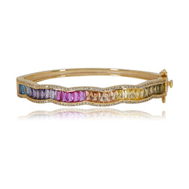 Multi-Colored CZ Bangle Bracelet